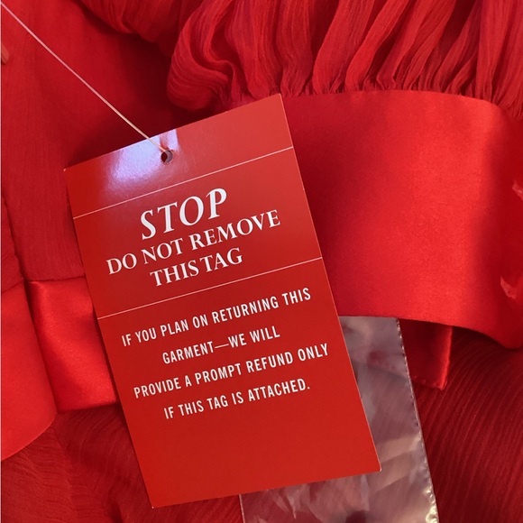 BARRIE PACE Silk Red Dress ON or OFF The Shoulder with Long Full Sleeves - Picture 10 of 10